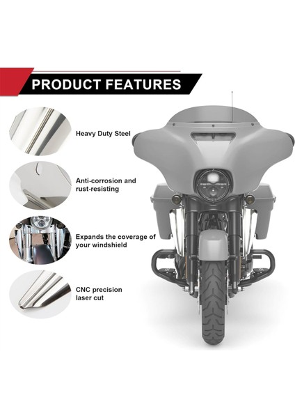 Harley Touring Road King Street Glide Electra Glide Cvo Flht Flhr Aksesuarları Için Motosiklet Mount Rüzgar Deflektörleri, A (Yurt Dışından) fırsatları
