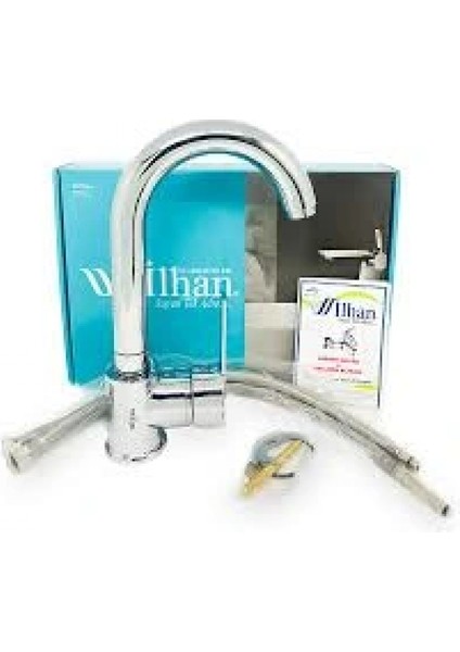 Lüks Delta Lavabo Kısa Kuğu Batarya (4887)