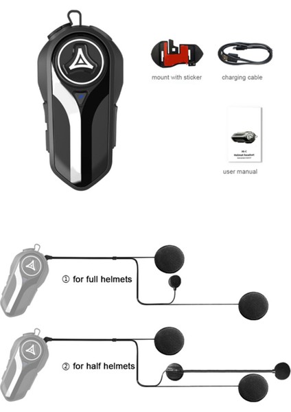 Bt5.0 Motosiklet Kulaklığı Interkoncation Dış Mekan Binicilik Su Geçirmez Yarım Kask Kulaklık Gürültü Azaltma (Yurt Dışından) indirimleri