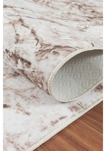 Yıkanabilir Kaymaz Tabanlı Kesme Rulo Halı, Kahve-Bej-Krem, Mavi Renk Seçenekleri