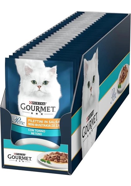 Gourmet Perle Izgara Ton Balıklı Yetişkin Kedi Konservesi Pouch 26 Adet 85 gr