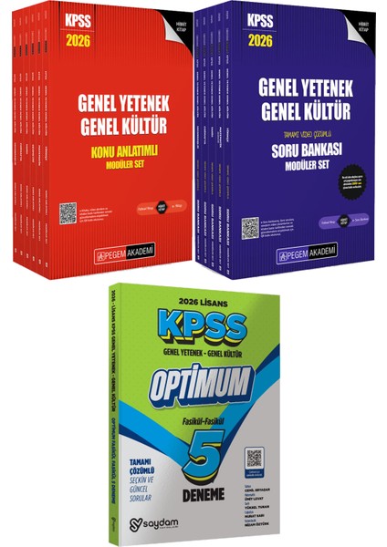 2026 Kpss Lisans Konu Soru Modüler Set ve Ders Notları - Lisans Optimum 5 Deneme