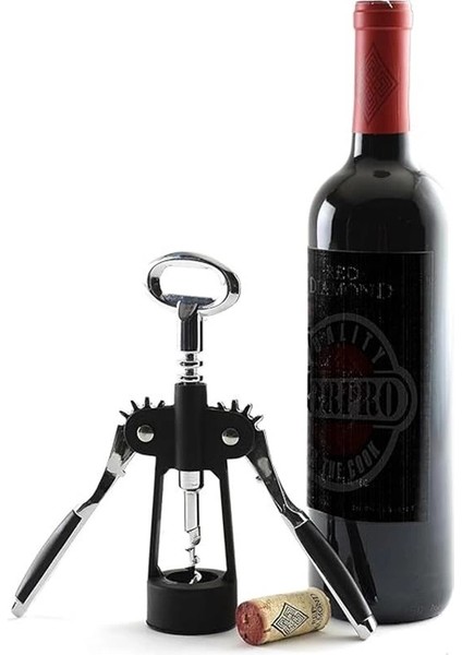 ® Premium Kanatlı Şarap Açacağı Tirbuşon, Siyah Metal Gövde, Ergonomik Tasarım fırsatları