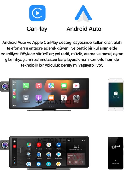 3 Kameralı Multimedya Ekranı | Carplay & Android Auto | Ön, Arka, Iç Kamera | 3in1 | 11.3" Ekran modelleri