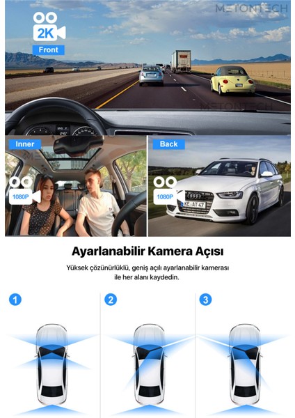 3 Kameralı Multimedya Ekranı | Carplay & Android Auto | Ön, Arka, Iç Kamera | 3in1 | 11.3" Ekran