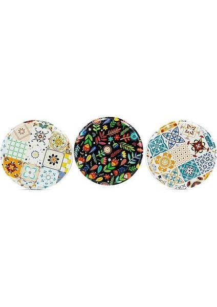 82 mm Karışık Desenli Metal Kavanoz Kapağı – Renkli Mutfaklar Koleksiyonu | 15 Adet | Sızdırmaz &