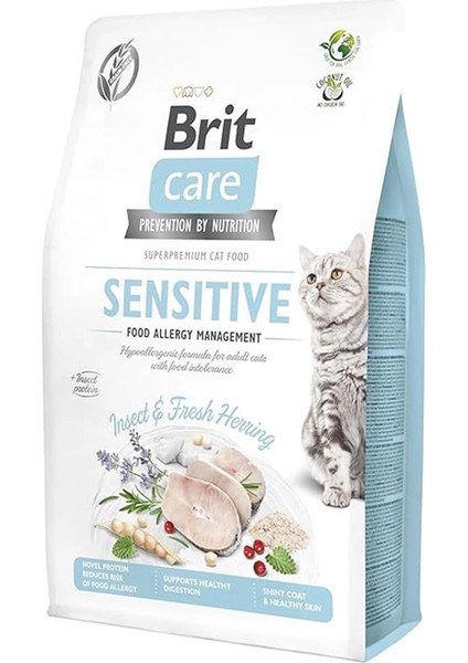 Sensitive, Alerjileri Olan Yetişkin Kediler Için, Tahılsız, Hipoalerjenik, Larva ve Taze