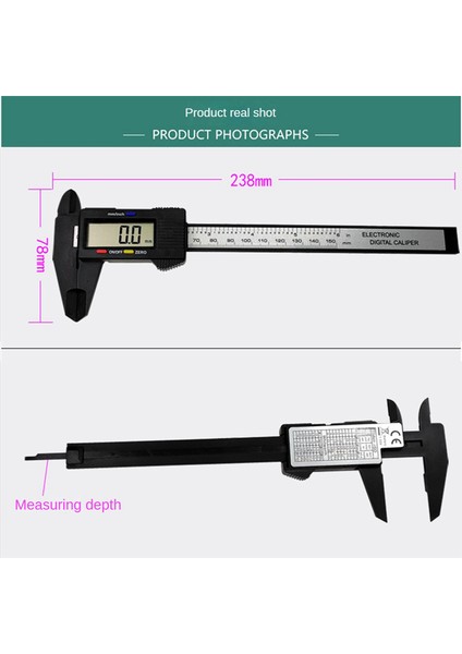 Dijital Ekran Kaliperi 150MM Vernier Caliper Ev Yüksek Hassas Ölçüm (Yurt Dışından) fırsatları