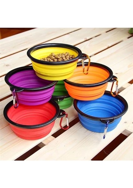 Pratik Katlanabilir Taşınabilir Kedi Köpek Mama ve Su Kabı Evcil Hayvan Portatif
