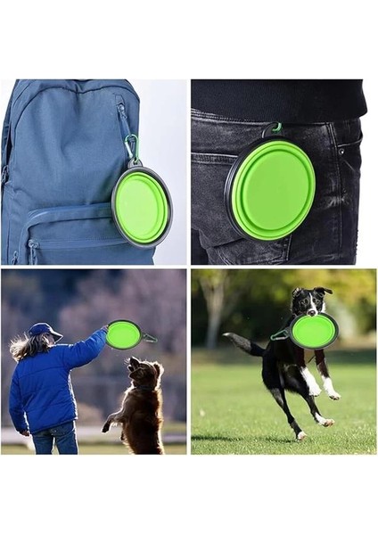 Pratik Katlanabilir Taşınabilir Kedi Köpek Mama ve Su Kabı Evcil Hayvan Portatif