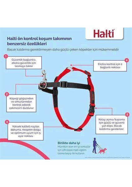 Halti Köpekler Için Önden Kontrollü Göğüs Tasması, Orta Boy fiyatları