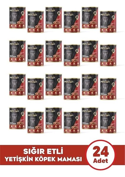 Konserve Köpek Maması Yetişkin Sığır Etli, Parça Etli 415 gr 24 Adet Yaş Mama Düşük Tahıllı fiyatları