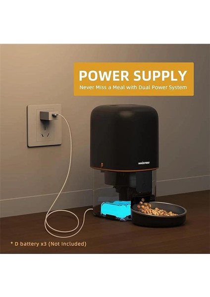 PF02 Akıllı Kedi Köpek Otomatik Mama Kabı, Tuya App-Wifi Uzaktan Kontrol, 4lt Hazne, Metal modelleri