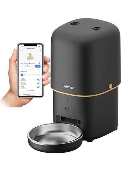 PF02 Akıllı Kedi Köpek Otomatik Mama Kabı, Tuya App-Wifi Uzaktan Kontrol, 4lt Hazne, Metal