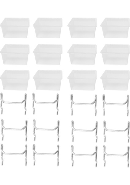 12 Adet Pegboard Plastik Kutular Kit - Kancalı Pegboard Kutuları - Pegboard Aksesuarları Çalışma Tezgahı Kutuları Peg Tahtaya Uyuyor (Yurt Dışından) modelleri