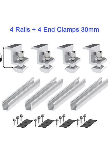 8x Güneş Panel Braketi Fotovoltaik Panel Raylı Güneş Paneli Montaj Modülü Mid ile Yamuk Çatı 30MM (Yurt Dışından) fırsatları