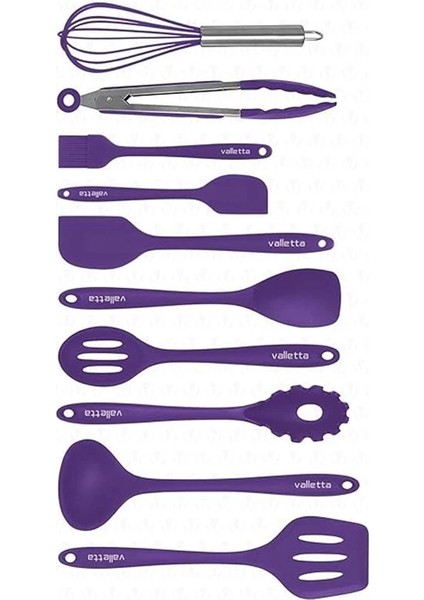 Salvatore 10 Parça Mor Isıya Dayanıklı Yanmaz Yapışmaz Silikon Spatula Seti - VLT1156 fiyatları