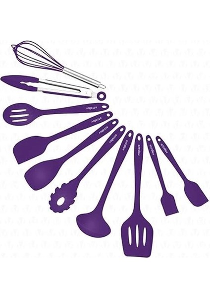 Salvatore 10 Parça Mor Isıya Dayanıklı Yanmaz Yapışmaz Silikon Spatula Seti - VLT1156 fırsatları