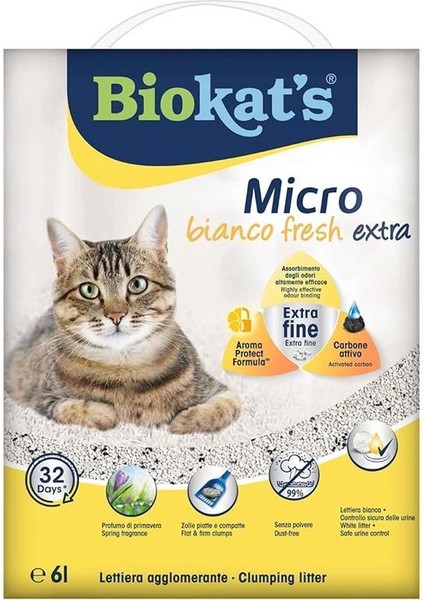 Xmicro Bianco Fresh Extra, Topaklanan Kedi Kumu 6lt