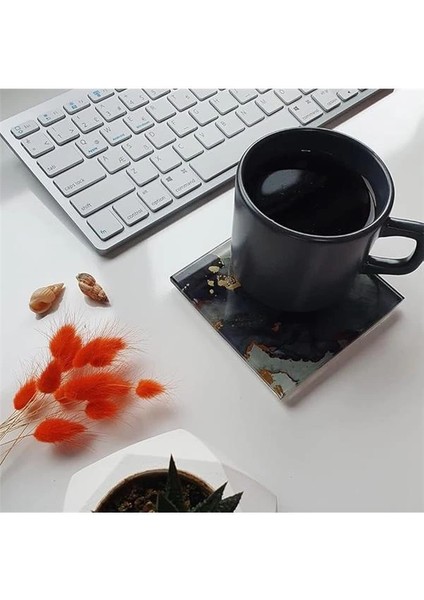 4'lü Takım | Cam Bardak Altlığı | 10CM x 10CM | (Stark Mermer) indirimleri