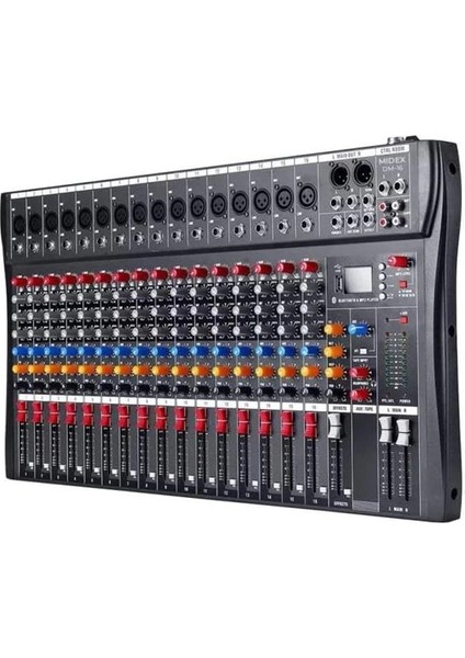 Midex Mix Dm-16 Deck Mikser 16 Kanal Ses Mikseri (Bluetooth USB Efekt)