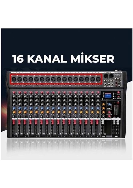 Midex Mix Dm-16 Deck Mikser 16 Kanal Ses Mikseri (Bluetooth USB Efekt) fiyatları
