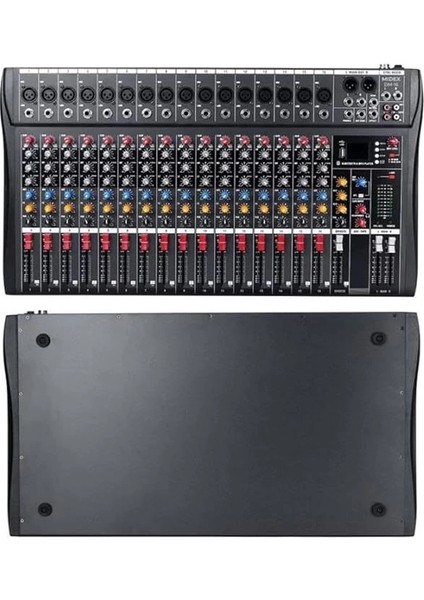 Midex Mix Dm-16 Deck Mikser 16 Kanal Ses Mikseri (Bluetooth USB Efekt)