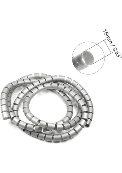 1 mt x 16 mm Spiral Boru Kablo Kanalı Kablo Fiş Düzenleyici Toplayıcı Kordon Kablo fırsatları