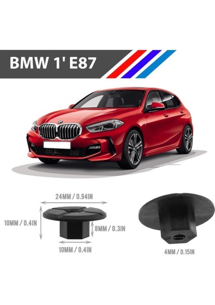 Bmw 1 E87 Tampon Davlumbaz Klipsi 51711958025 M1762-1 25 Adet fiyatları