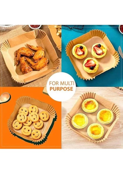 Airfryer Pişirme Kağıdı, Fritöz Yağlı Kağıdı, Yanmaz Kağıt 50 Adet (Kare) fiyatları