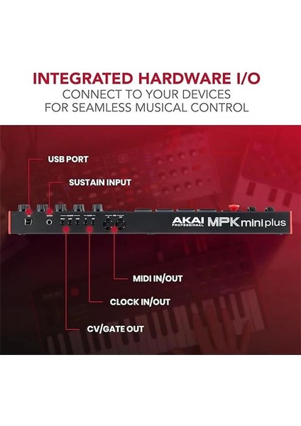 Mpk Mini Plus USB Mıdı Klavye Controller, 37 Mini Tuş, 8 Mpc Pedi, Sıralayıcı