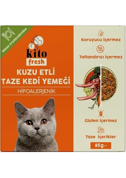 Fresh Kuzu Etli Taze Kedi Yemeği
