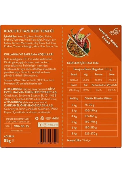 Fresh Kuzu Etli Taze Kedi Yemeği fiyatları