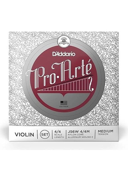 D'addario Pro-Arte Keman Ip Seti, Yara E, 4/4 Ölçekli, Orta Gerilim indirimleri