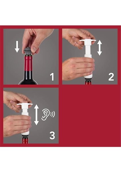 Şarap Vakum Seti - 1 Pompa 1 Tıpa / Beyaz indirimleri