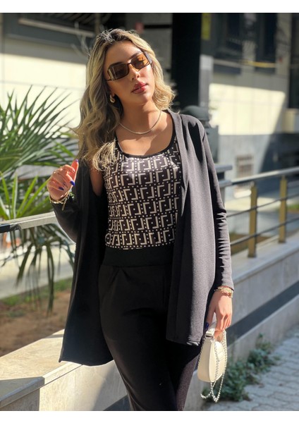 Kadın Uzun Kollukrep Üçlü Takım