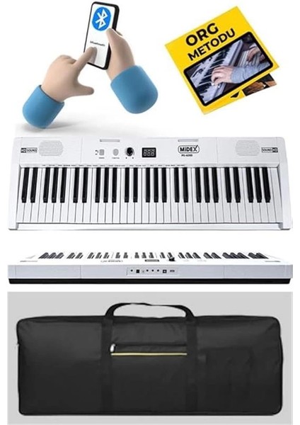 PS4000WH Tuş Hassasiyetli 61 Tuşlu Org Bluetooth USB Midi Metod (Sustain Pedalı Çanta) fiyatları