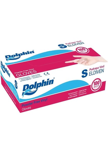 Dolphin Beyaz Vinil Eldiveni Pudrasız S 100 Adet