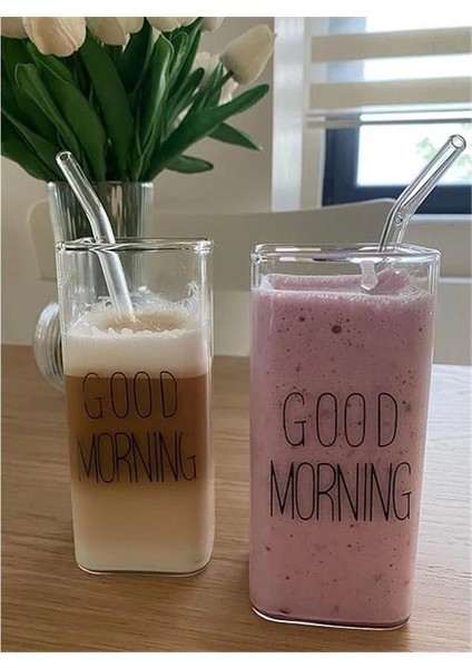 Dikdörtgen Içecek Bardağı, Isıya Dayanıklı Dikdörtgen Cam Bardak, Good Morning Cam Bardak 2 fiyatları