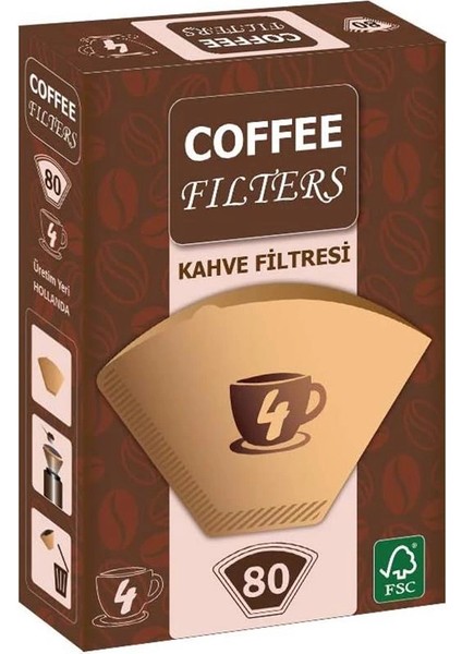Filtre Kahve Kağıdı 80'li Brown 1x4