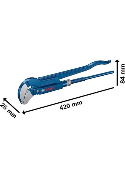 Professional, Köşe Boru Anahtarı 45DERECE 420MM, 1600A02W3T, Mavi modelleri