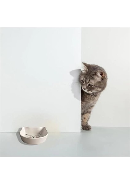 Seramik Kedi Şeklinde Ödül Kabı | Sevimli Evcil Hayvan Mama Kabı | 200 ml Kapasiteli, Yavru Kediler fiyatları