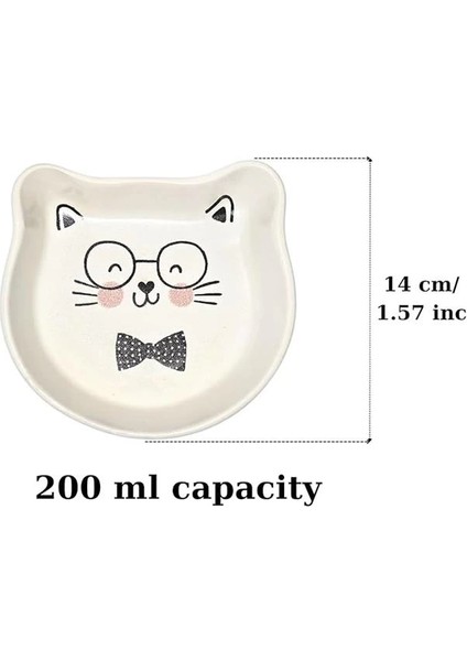 Seramik Kedi Şeklinde Ödül Kabı | Sevimli Evcil Hayvan Mama Kabı | 200 ml Kapasiteli, Yavru Kediler fırsatları