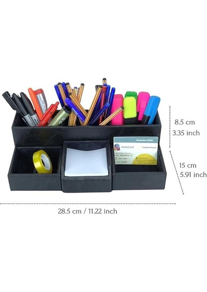 10 Parça Deri Sümen Takımı - Ofis Masaüstü Organizer Set - Ofis Masa Düzenleyici, Magazinlik