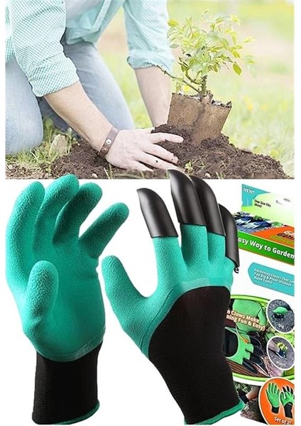 Chermik Pratik Toprak Kazma Ekme Çapalama Için Korumalı Bahçe Bahçivan Eldiveni
