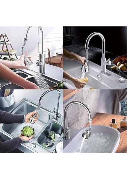 ® 360° Döner Esnek Mutfak Musluk Başlığı - Su Tasarruflu 2 Fonksiyonlu Sprey Başlık