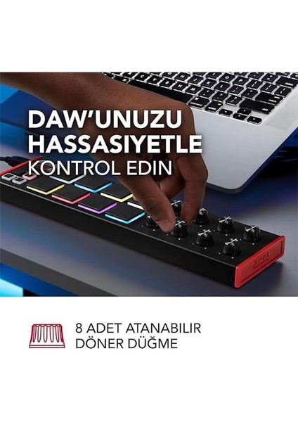 Lpd8 - USB Mıdı Controller Mac ve Pc Için Duyarlı 8 Mpc Bateri Pedi, Atanabilir 8 modelleri