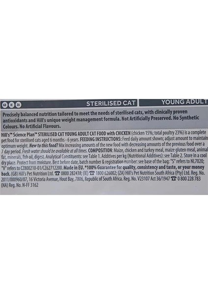 Hill's Young Adult Sterilised Chicken Kisirlaştirilmiş Yetişkin Kedi Mamasi 1,5 kg indirimleri