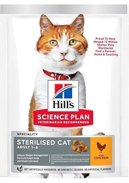 Hill's Young Adult Sterilised Chicken Kisirlaştirilmiş Yetişkin Kedi Mamasi 1,5 kg