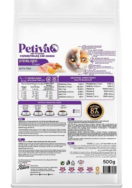 Kısırlaştırılmış Yetişkin Kediler Için Balık Etli Kuru Kedi Maması (500 Gram, Balık) fiyatları